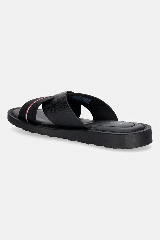 Obuwie Tommy Hilfiger klapki męskie skórzane CORE HILFIGER LTH CRISS C SANDAL FM0FM05783 czarny