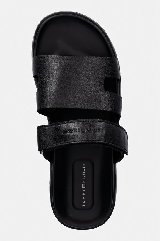 Tommy Hilfiger klapki męskie skórzane ADJUSTABLE PREMIUM LTH SANDAL czarny FM0FM05773