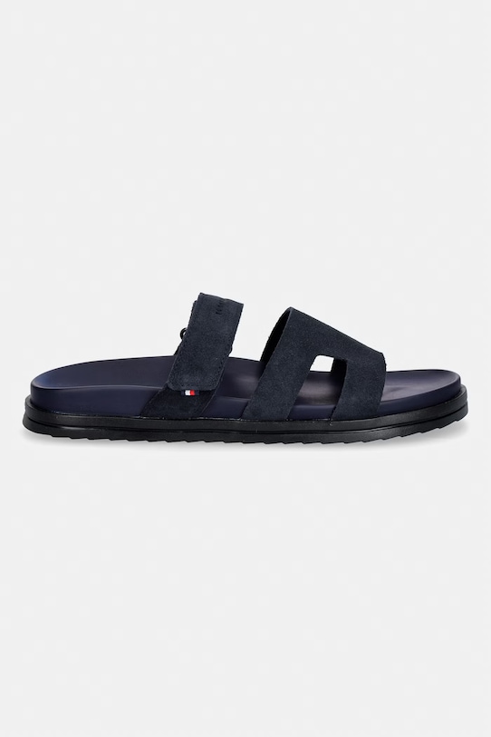 Tommy Hilfiger papuci pentru bărbați, din piele întoarsă ADJUSTABLE PREMIUM SUEDE SANDAL FM0FM05774 bleumarin SS26