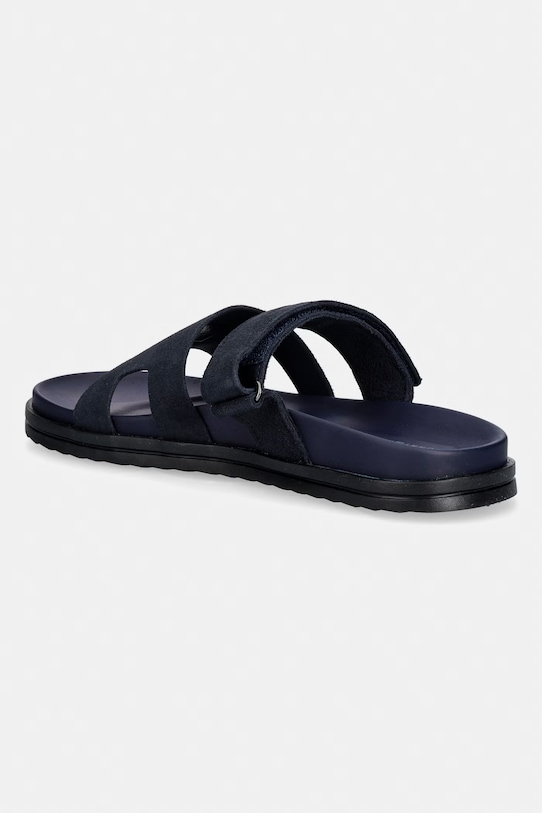 Încălțăminte Tommy Hilfiger papuci pentru bărbați, din piele întoarsă ADJUSTABLE PREMIUM SUEDE SANDAL FM0FM05774 bleumarin