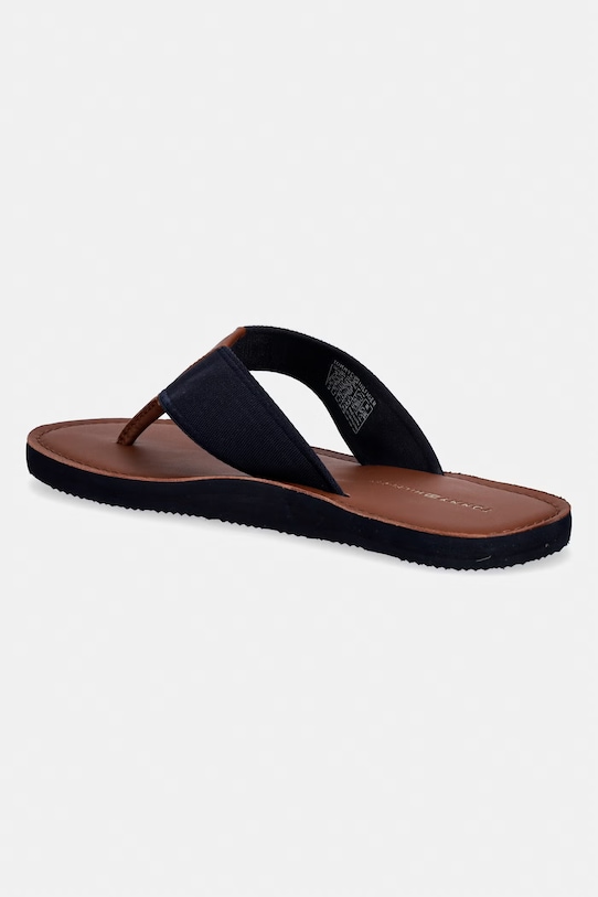 Obuwie Tommy Hilfiger japonki męskie HILFIGER LEATHER BEACH SANDAL FM0FM05808 granatowy
