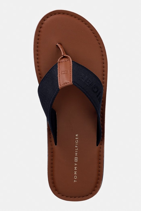 Tommy Hilfiger japonki męskie HILFIGER LEATHER BEACH SANDAL granatowy FM0FM05808