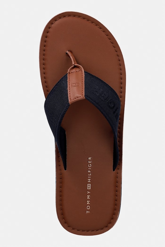 Tommy Hilfiger japonki męskie HILFIGER LEATHER BEACH SANDAL granatowy FM0FM05808