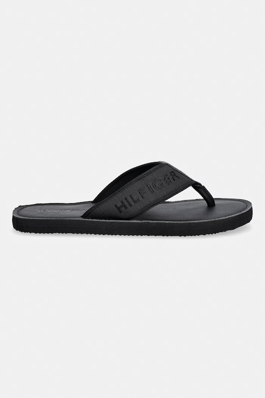 Tommy Hilfiger japonki męskie HILFIGER LEATHER BEACH SANDAL FM0FM05808 czarny SS26