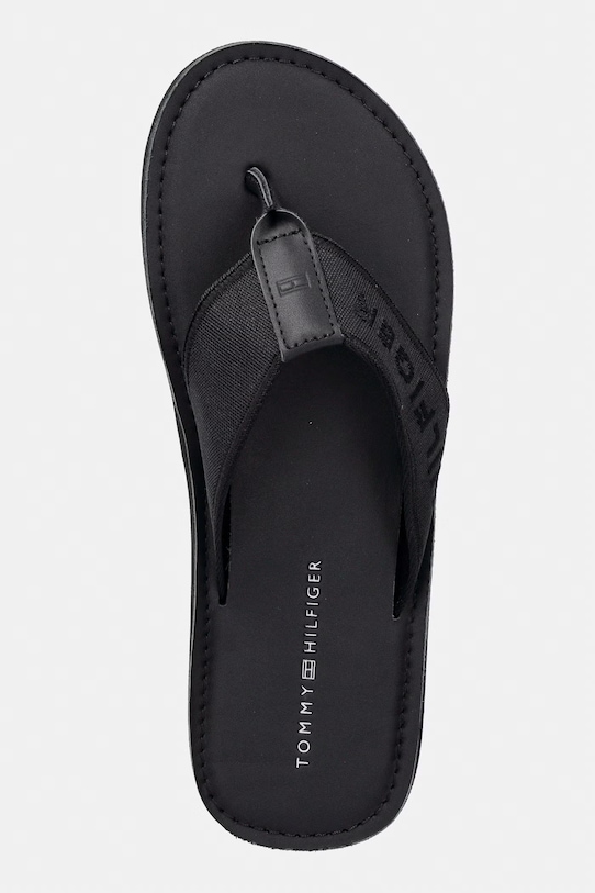 Tommy Hilfiger japonki męskie HILFIGER LEATHER BEACH SANDAL czarny FM0FM05808