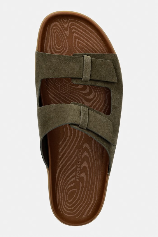 Vivobarefoot klapki męskie skórzane SENSUS YIN SLIDE zielony 309564