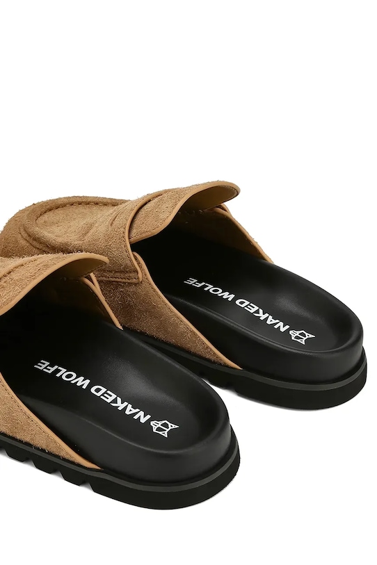 Obuwie Naked Wolfe klapki zamszowe Cord Cord.Desert beżowy