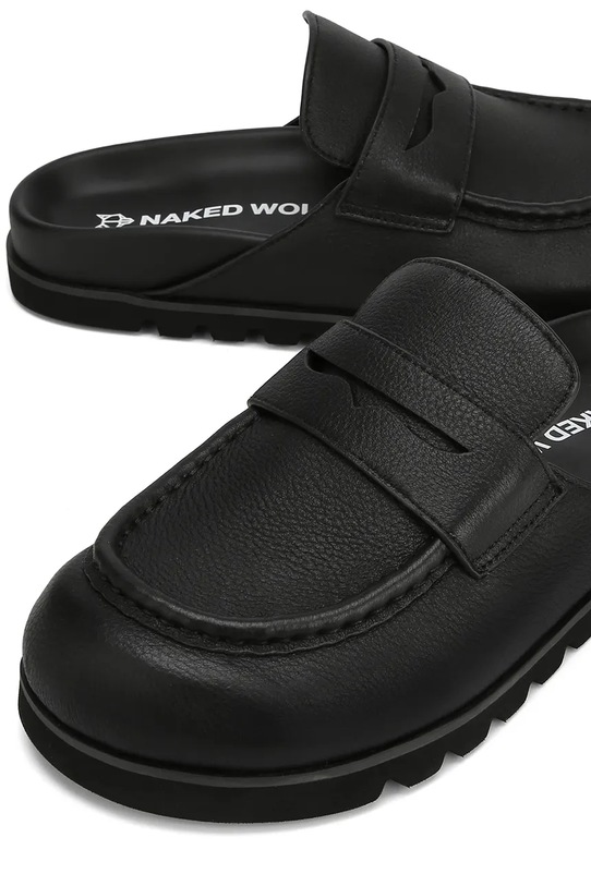 Naked Wolfe klapki skórzane Cord czarny Cord.Black.Pebble