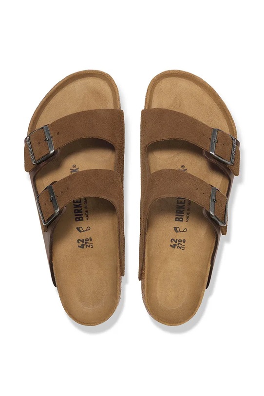 Birkenstock klapki zamszowe Arizona brązowy 1030677.N