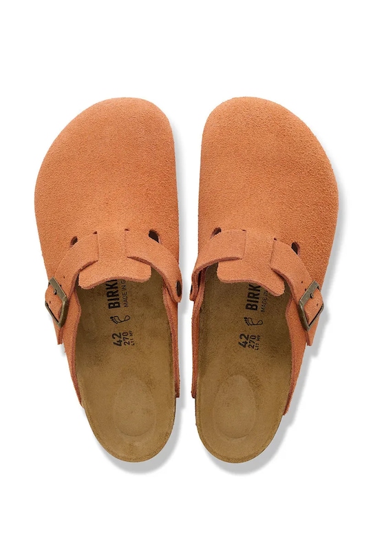 Birkenstock papucs velúrból Boston narancssárga 1031172