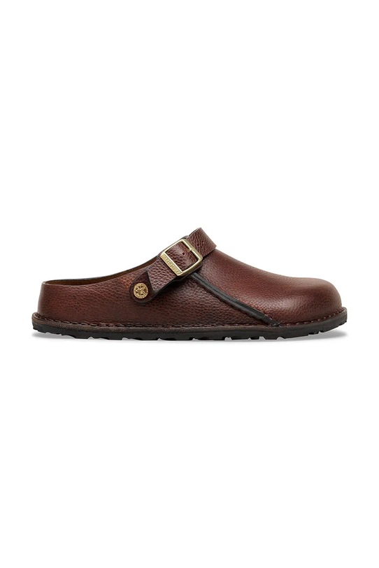 Birkenstock klapki nubukowe Lutry brązowy 1031314