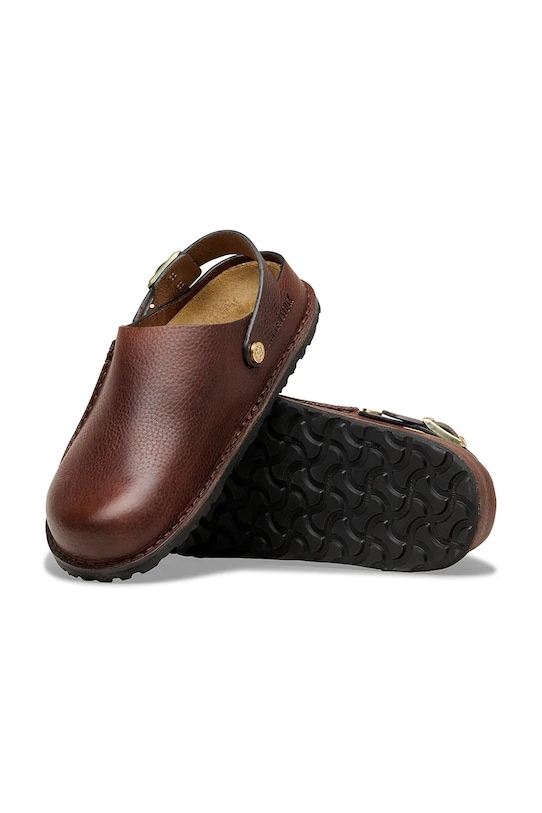 Birkenstock klapki nubukowe Lutry 1031314 brązowy