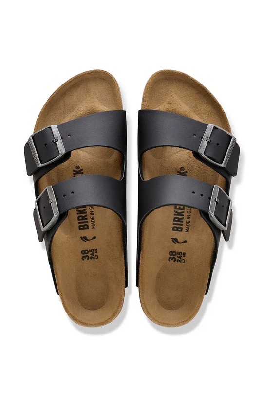 Birkenstock klapki skórzane Arizona 1032018 czarny