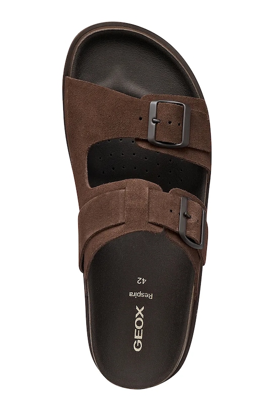 Geox șlapi de piele U PARNAIBA U651KA00022C6006 maro