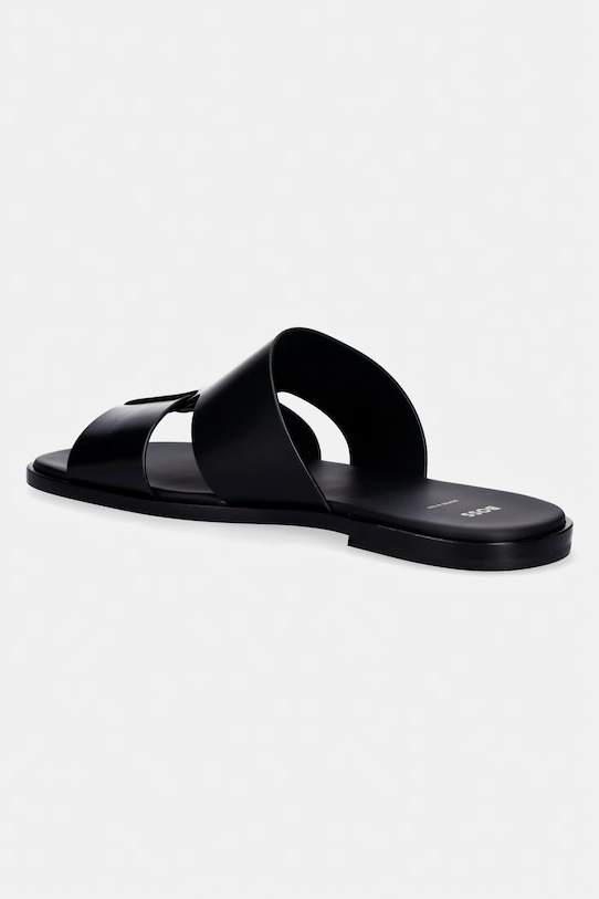 Obuwie BOSS klapki męskie skórzane Kael 50539243.001 czarny