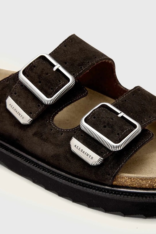 Παντόφλες σουέτ AllSaints Randal Sandal καφέ M002FC