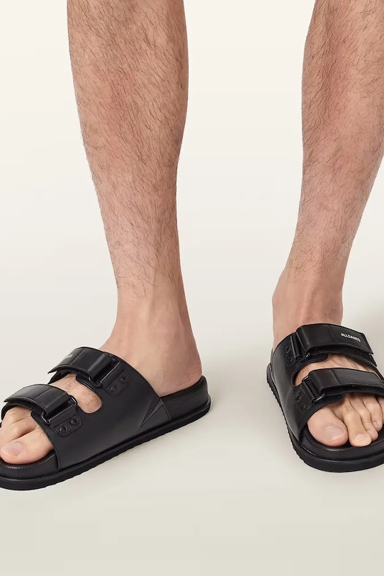 AllSaints klapki męskie skórzane Vex Sandal M032FE