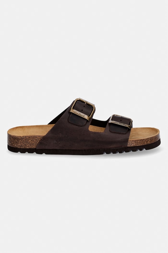 Scholl klapki męskie skórzane JULIEN F006511019 brązowy SS26