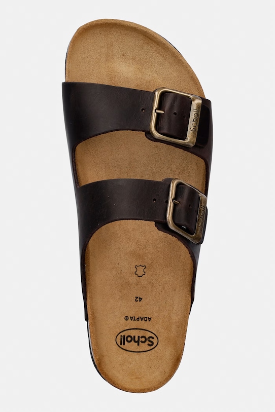 Scholl klapki męskie skórzane JULIEN brązowy F006511019