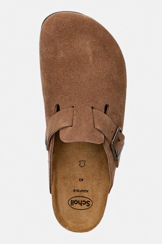 Scholl klapki zamszowe OLIVIER brązowy F325741062