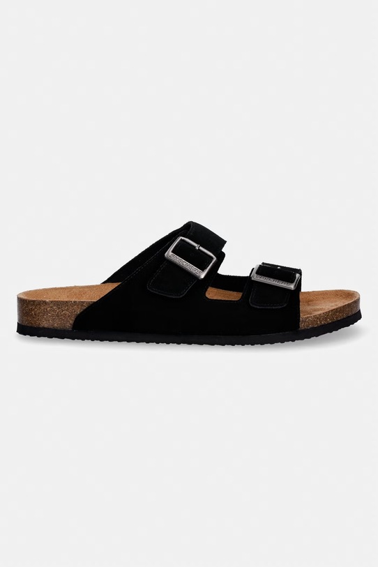 Skechers klapki męskie zamszowe AIDAN 205296 czarny SS26