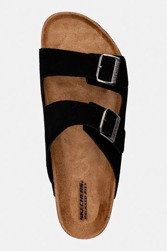 Skechers klapki męskie zamszowe AIDAN czarny 205296