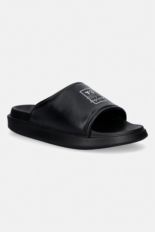 Y-3 SLIDE ciabatte slide da uomo in pelle nero KI4033