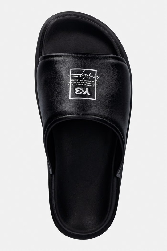Y-3 SLIDE ciabatte slide da uomo in pelle nero KI4033