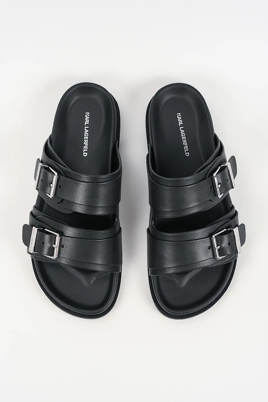 Karl Lagerfeld klapki męskie skórzane Kaden czarny KL72106.000