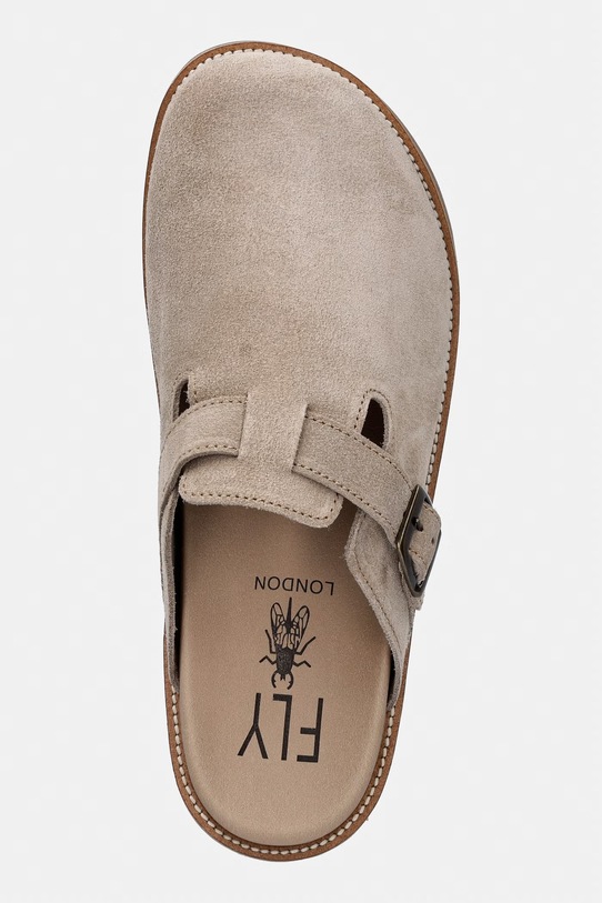 Fly London klapki zamszowe MIGS411FLY beżowy P145411003