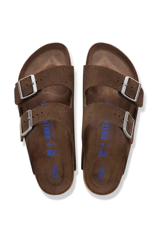 Birkenstock klapki zamszowe Arizona SFB LEVE brązowy 1031602