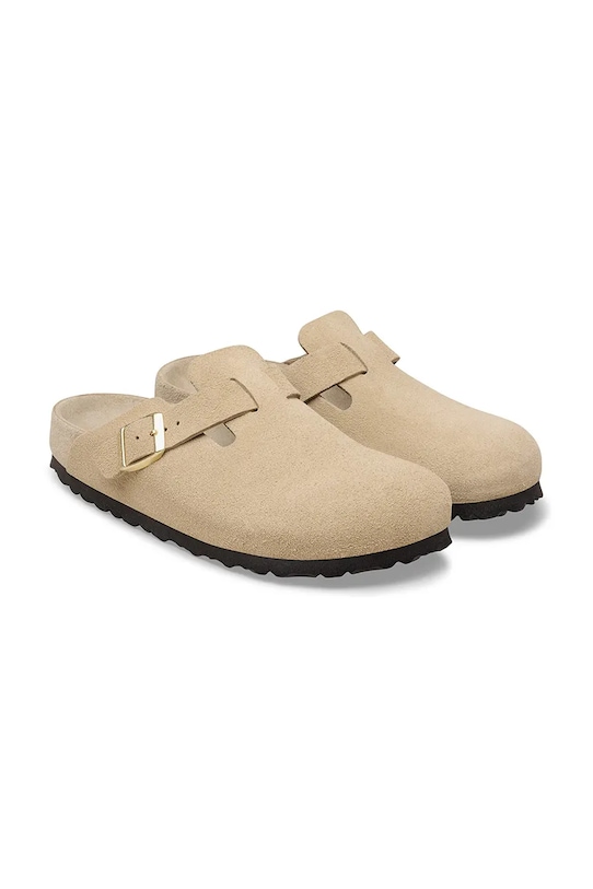 Obuwie Birkenstock klapki zamszowe Boston EXQ LEVE 1031466 beżowy
