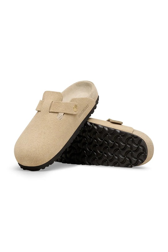 Birkenstock klapki zamszowe Boston EXQ LEVE 1031466 beżowy