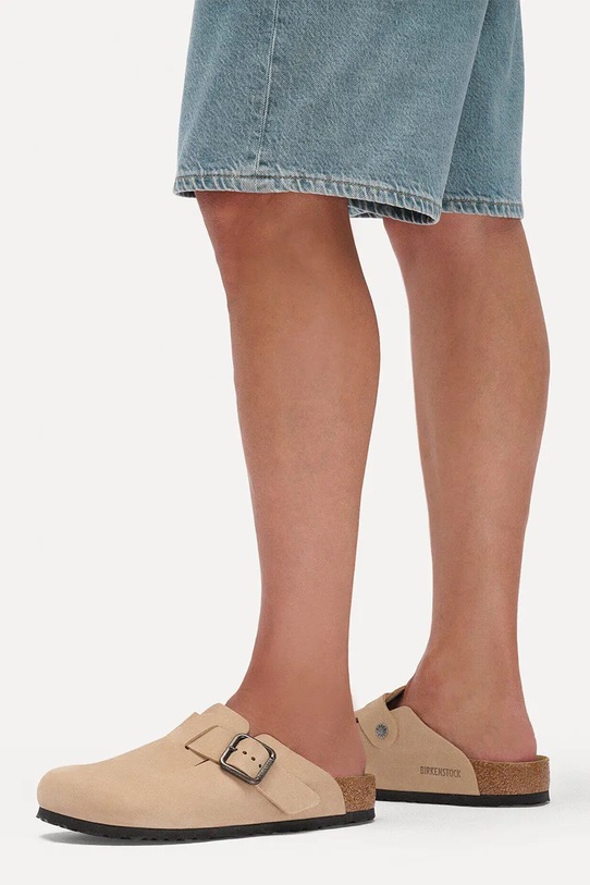 Birkenstock Boston WB LENB klapki z zakrytymi palcami męskie skórzane 1031573