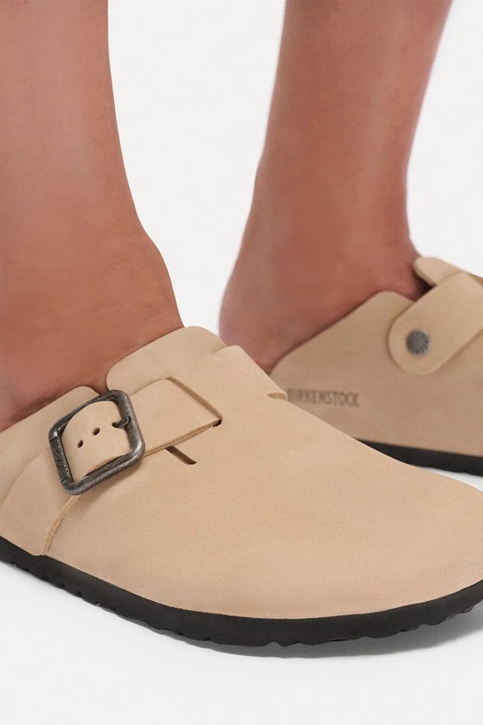 Birkenstock Boston WB LENB klapki z zakrytymi palcami męskie skórzane 1031573