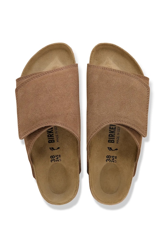 Obuwie Birkenstock klapki zamszowe Solana 1031997 brązowy