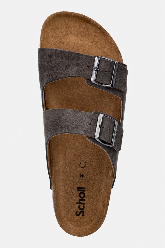 Scholl klapki męskie zamszowe JULIEN szary F300741029