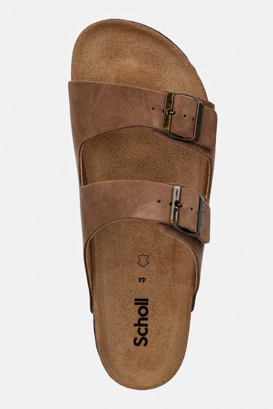 Scholl klapki męskie nubukowe JULIEN beżowy F300741062