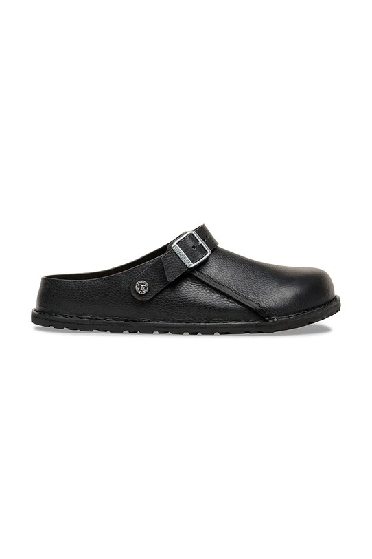 Birkenstock klapki zamszowe Lutry płaski czarny 1031273