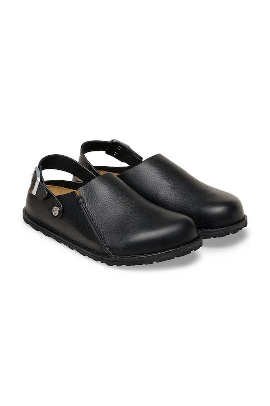 Birkenstock klapki zamszowe Lutry czarny 1031273