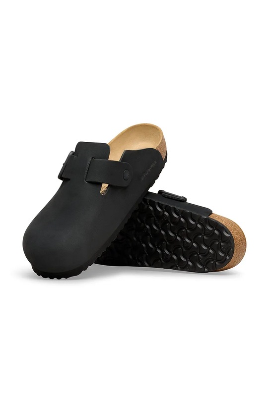 Nubukové šľapky Birkenstock Boston čierna 1031585