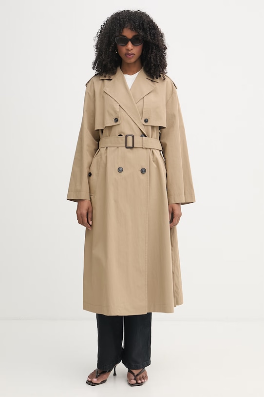 Weekend Max Mara trencz damski z bawełną GIUNCHI 2615021011600 beżowy SS26