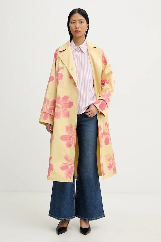 Weekend Max Mara trencz bawełniany SRADIOSO 2615021036600 żółty SS26