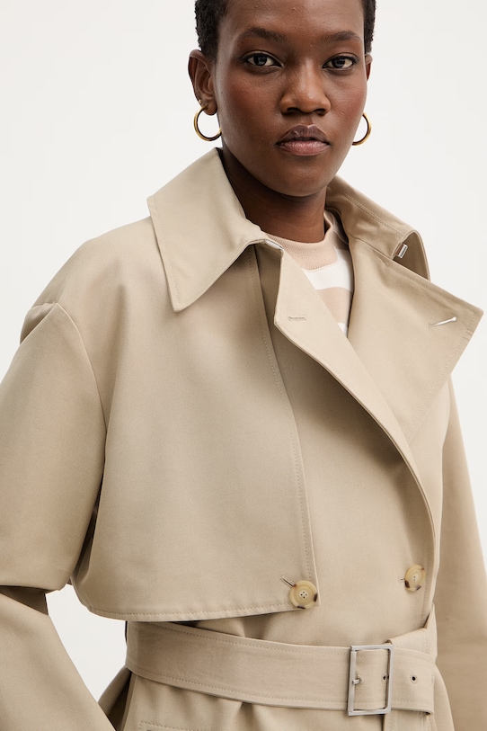 Bavlnený kabát BOSS Cromas béžová 50553185