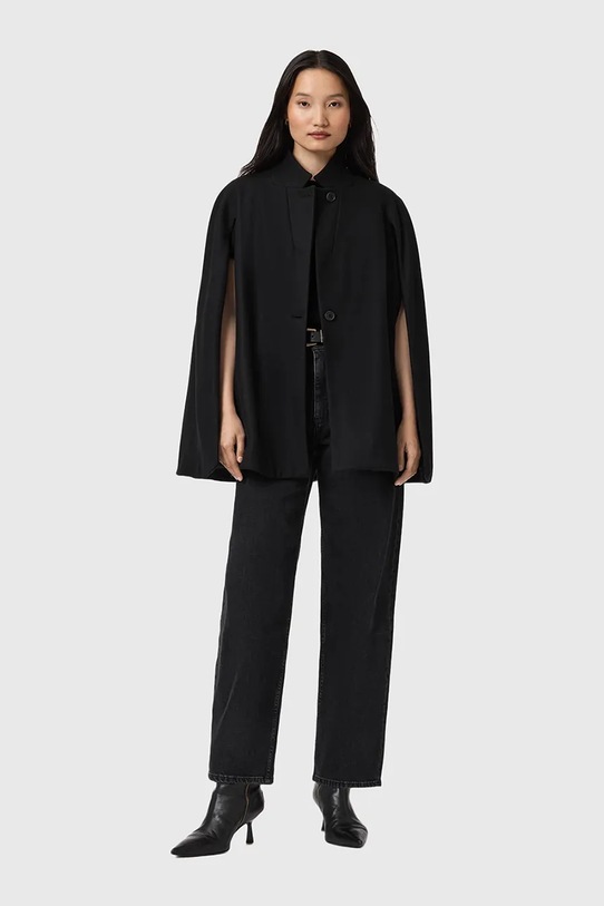 AllSaints płaszcz z dodatkiem wełny czarny W102OD