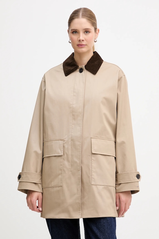 Tommy Hilfiger płaszcz nieocieplane beżowy WW0WW47765
