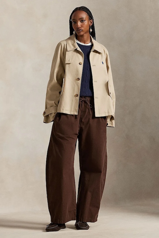 Odzież Polo Ralph Lauren płaszcz bawełniany 211A93141 beżowy