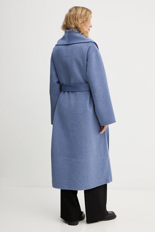 Odzież Calvin Klein płaszcz z dodatkiem wełny LV044E537G fioletowy