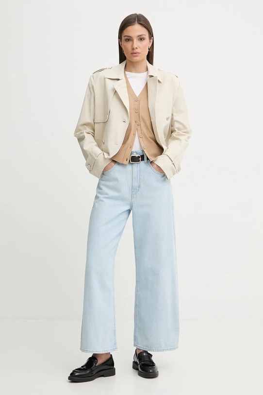 Dkny płaszcz P5KJTD40 beżowy SS26