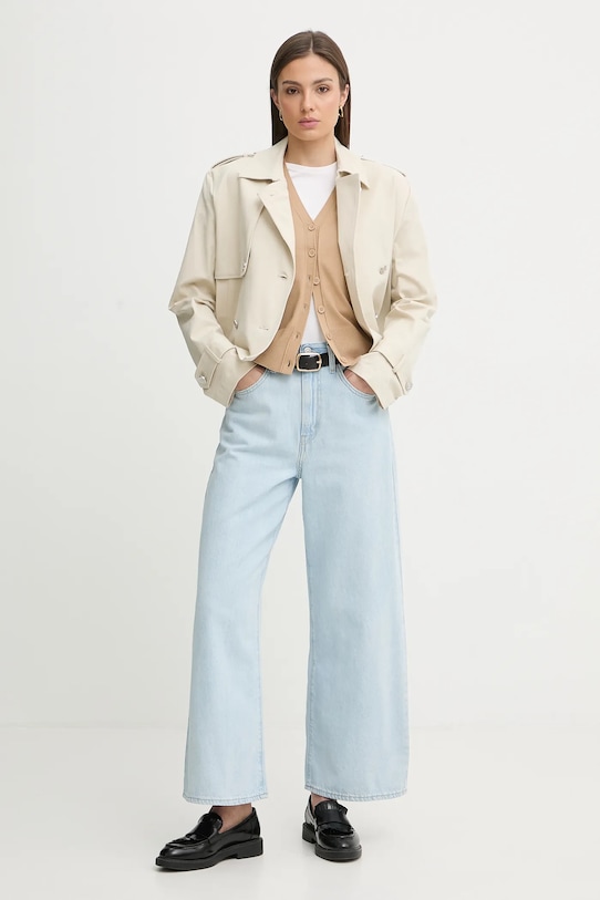 Dkny płaszcz P5KJTD40 beżowy SS26